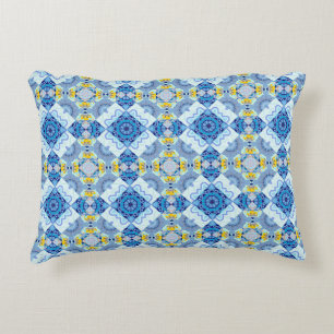Colourful symmetrical seamless pattern, design in decorative cushion