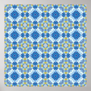 Colourful symmetrical seamless pattern, design in  poster