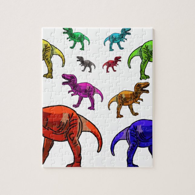 Colourful T-Rex Jigsaw Puzzle (Vertical)