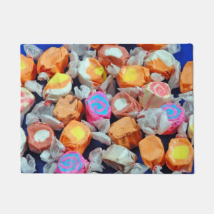 Colourful taffy candy doormat