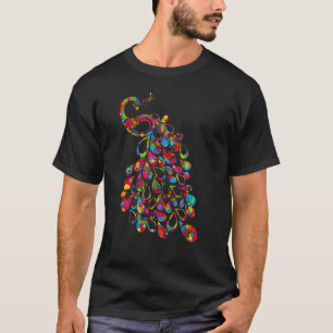 Colourful Tail Peacock Cute Birds Animal Graph T-Shirt