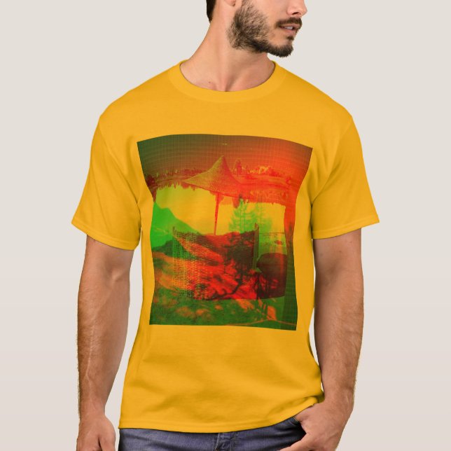 Colourful Tamr Henna Lagoon Men's Fashion T-Shirt (Front)