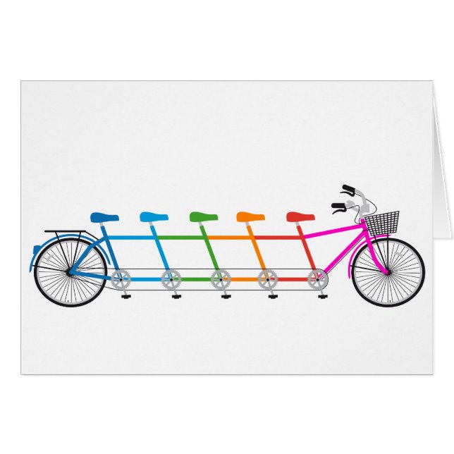 colourful tandem bicycle, team bike (Front Horizontal)