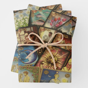 Colourful Tarot Card Deck Spread Illustration  Wrapping Paper Sheet