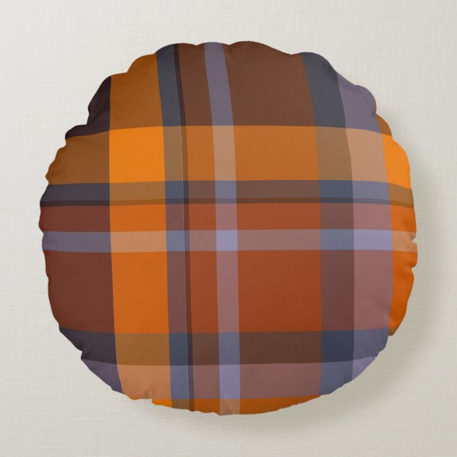 Colourful Tartan   Round Cushion (Front)