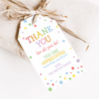 Colourful Teacher Appreciation Favour Tags