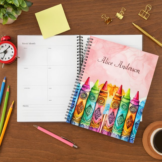 Colourful Teacher Appreciation Rainbow Crayon Planner (Creator Uploaded)