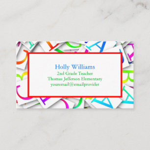 Colourful Teacher Business Card