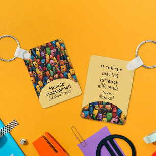 Colourful Teacher Tutoring Appreciation Pen Patter Key Ring