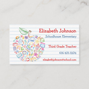 Colourful Teachers Apple Business Card