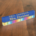 Colourful Teacher's Custom Desk Nameplate