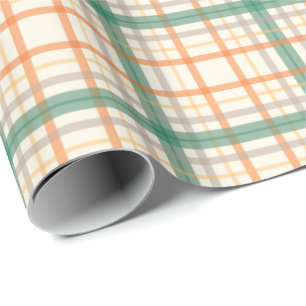 Colourful Teal Plaid Pattern Gift Wrap