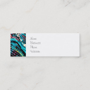 Colourful Teal Turquoise Pink Yarn Threads Craft Mini Business Card