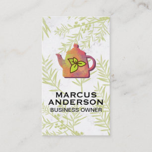 Colourful Teapot Juniper Plants Business Card