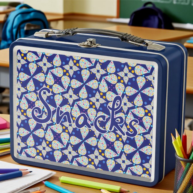 Colourful Teardrop Custom Snack Metal Lunch Box (For snackers who like to stand out. School, office or play, it fits anywhere.)