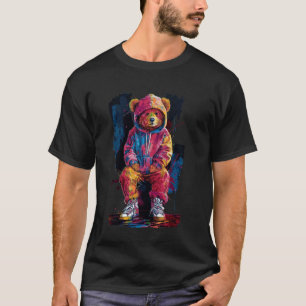 Colourful Teddy Bear Men Women Kids Hip Hop T-Shirt