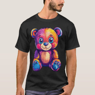 Colourful Teddy Bear With Big Eyes T-Shirt