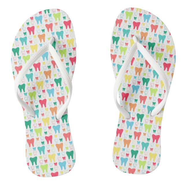Colourful Teeth Pattern Jandals (Footbed)