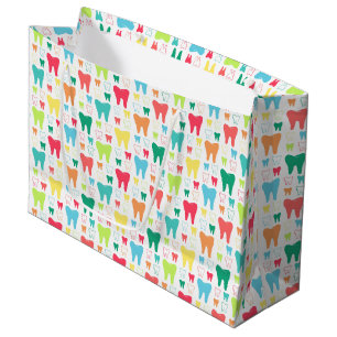 Colourful Teeth Pattern Large Gift Bag