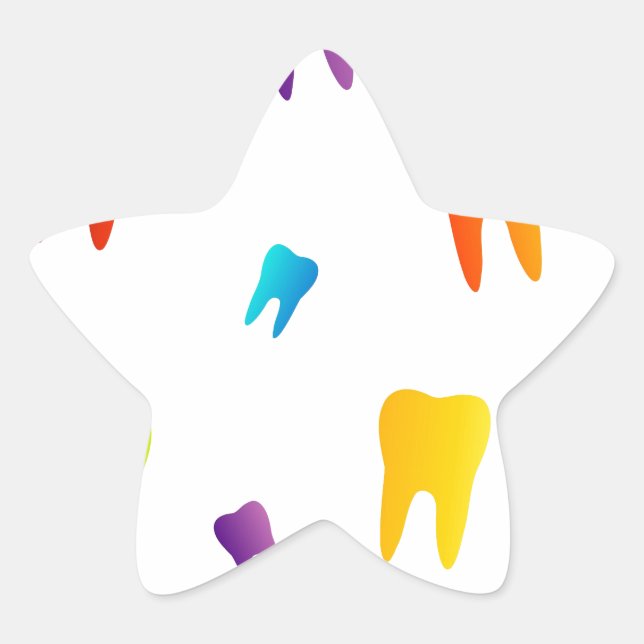 Colourful teeth star sticker (Front)