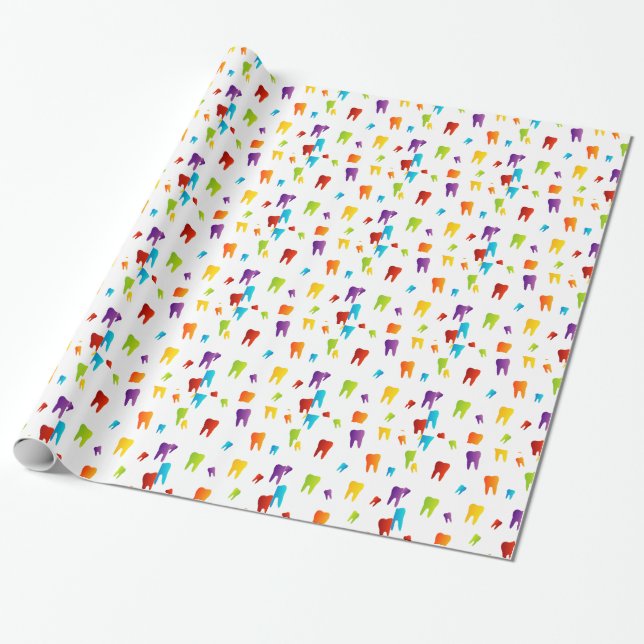 Colourful teeth wrapping paper (Unrolled)