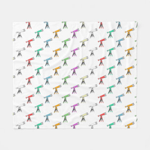 Colourful Telescope Pattern Fleece Blanket
