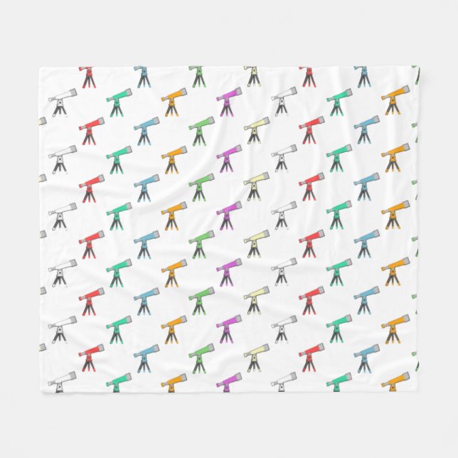 Colourful Telescope Pattern Fleece Blanket (Front (Horizontal))