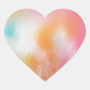 Colourful Template Abstract Pink Red Yellow Blue Heart Sticker