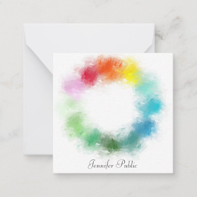 Colourful Template Custom Hand Script Name Text (Front)