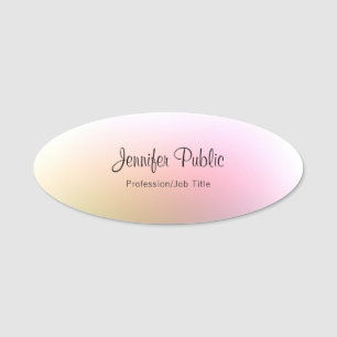 Colourful Template Elegant Calligraphed Script Tex Name Tag