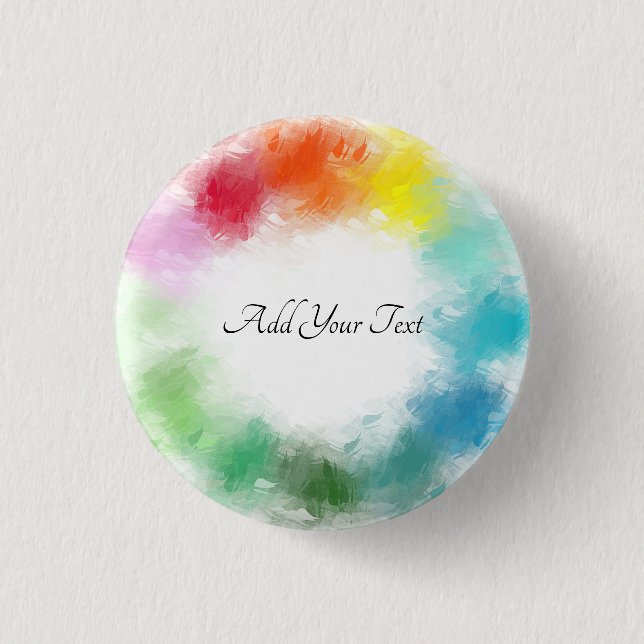 Colourful Template Hand Script Custom Modern 3 Cm Round Badge (Front)