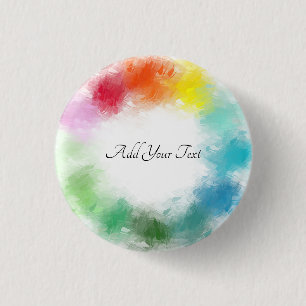 Colourful Template Hand Script Custom Modern 3 Cm Round Badge
