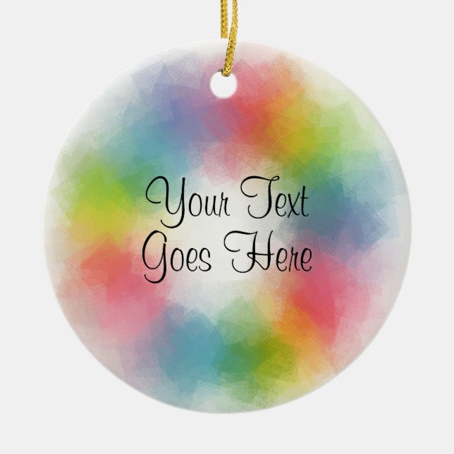 Colourful Template Modern Handwriting Script Trend Ceramic Tree Decoration (Front)