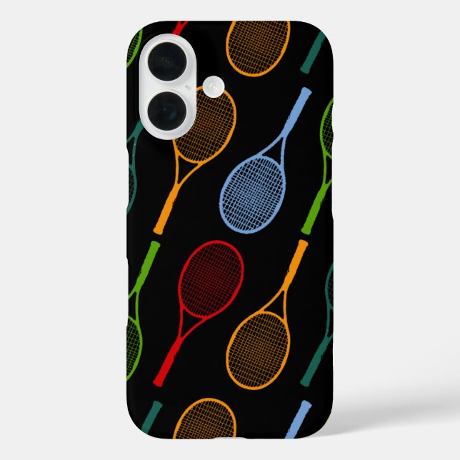 colourful tennis rackets pattern Case-Mate iPhone case (Back)
