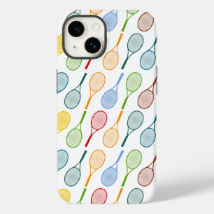 colourful tennis rackets pattern iPhone 14 case