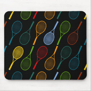 colourful tennis rackets pattern mouse pad