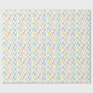 colourful tennis rackets pattern wrapping paper