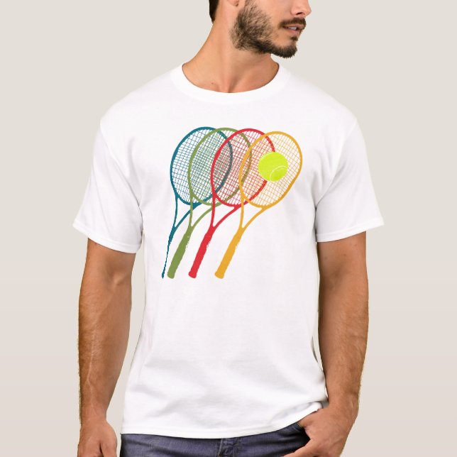colourful tennis rackets T-Shirt (Front)