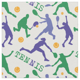 Colourful tennis silhouettes1 customisable fabric