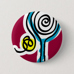 Colourful Tennis Spiral Rope 6 Cm Round Badge