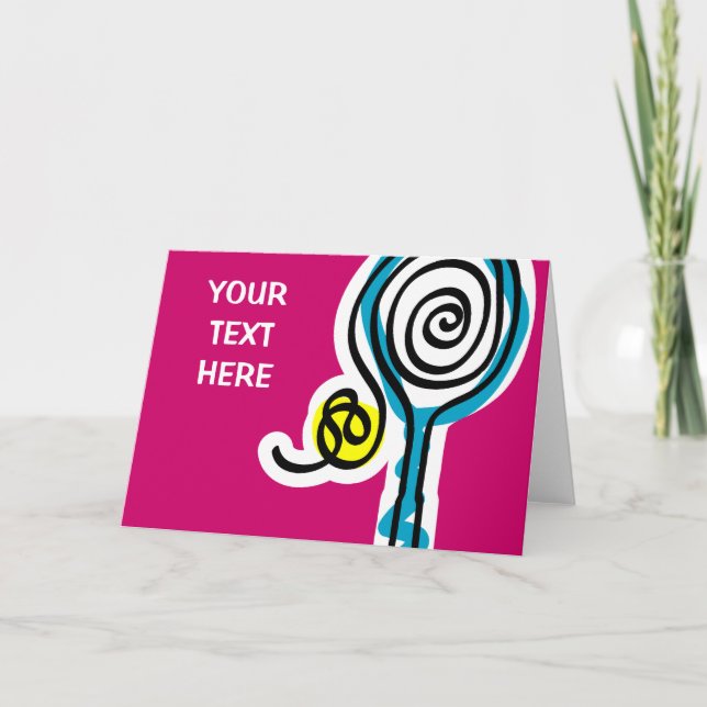 Colourful Tennis Spiral Rope Card (Front)