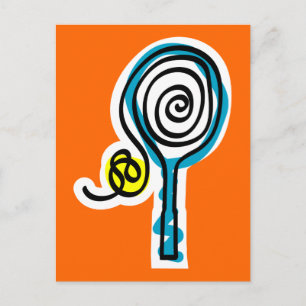 Colourful Tennis Spiral Rope Postcard