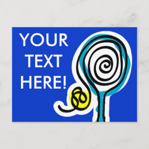 Colourful Tennis Spiral Rope Postcard