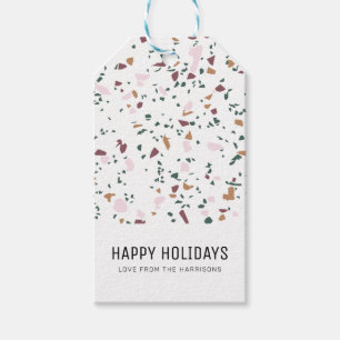Colourful Terrazzo Pattern Holiday Gift Tags