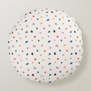 Colourful Terrazzo Pattern Round Cushion