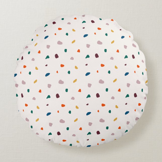 Colourful Terrazzo Pattern  Round Cushion (Front)
