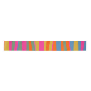 Colourful Terzo Stripes Bright Abstract Pattern Satin Ribbon