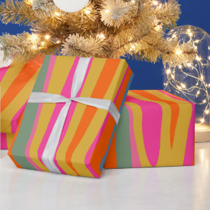 Colourful Terzo Stripes Bright Abstract Pattern Wrapping Paper