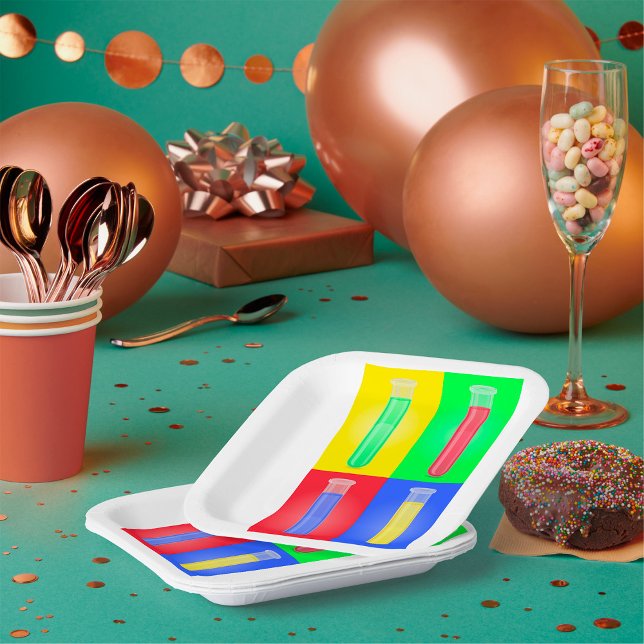 Colourful Test Tubes Paper Plate (Creator Uploaded)