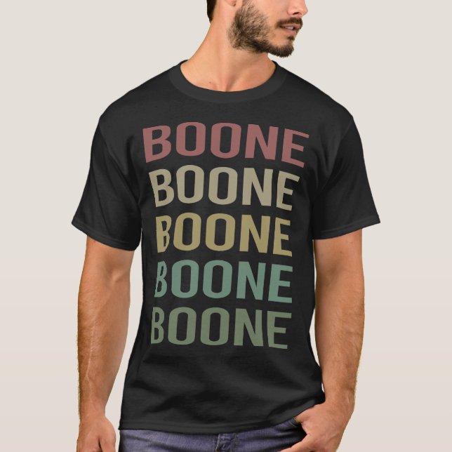 Colourful Text Art - Boone Name T-Shirt (Front)